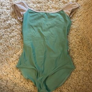Yumiko Teal and White Wendy Leotard